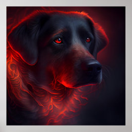 Poster chien rouge
