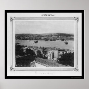 Poster Chifre naval Istambul 1885 do arsenal e do ouro
