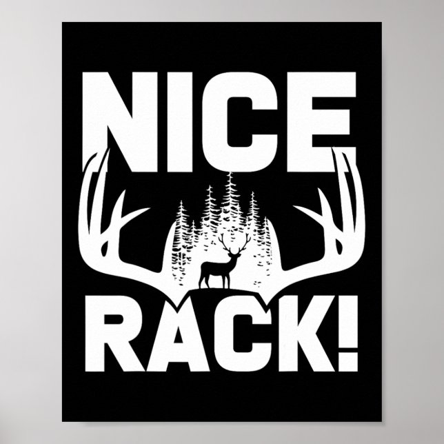 Poster Chifres de Rack Nice Veado Caça Divertida Caçador  (Frente)