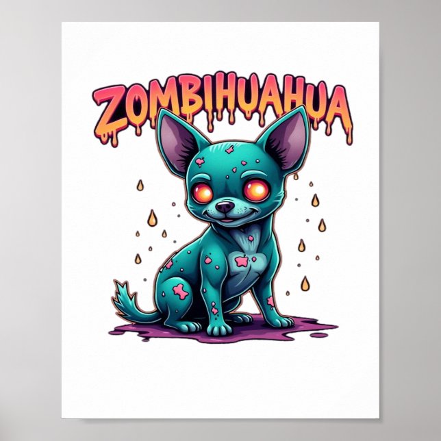 Poster Chihuahua Chi Chichi Chiwawa Zombie Halloween (Frente)