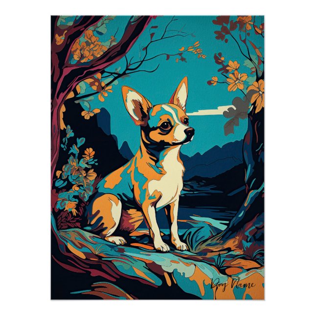 Póster Chihuahua Dog 002 - Bruno Pokopen (Frente)