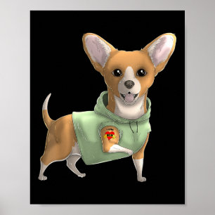 Poster Chihuahua Eu Amo Mamãe Tatuagem Camiseta de cão Mã