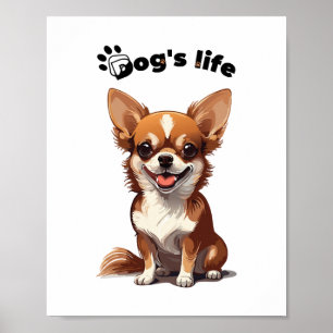 Poster Chihuahua Feliz – Design Fofo para Amantes de Cães