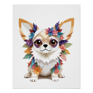 Póster Chihuahua jogando um adorável animal de estimação