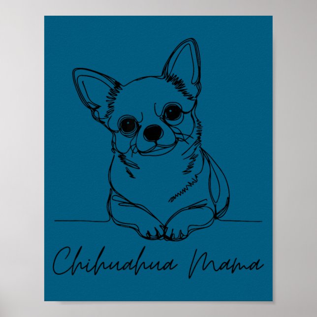 Poster Chihuahua Mama Short Haired Chihuahua Mom Cute Dog (Frente)