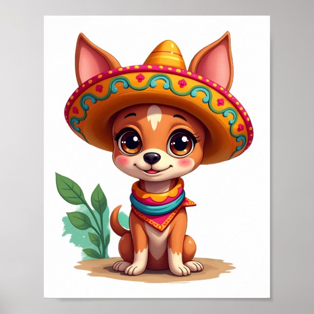 Poster Chihuahua  Mexico  Cinco de Mayo  Funny Dog   (3) (Frente)