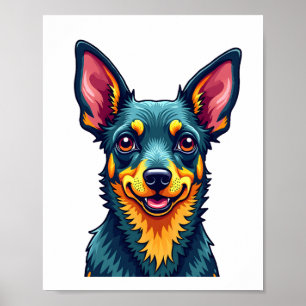 Poster Chihuahua  Pintura Abstrata  Cor  Cachorro Fofo (2