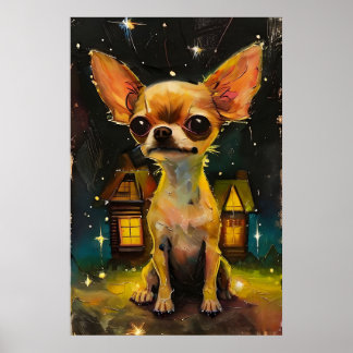 Poster Chihuahua Puppy em uma casa confortável