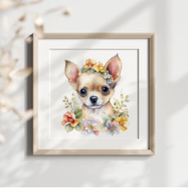 Poster Chihuahua Puppy Pet Watercolor