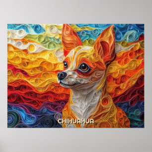Poster Chihuahua Quilling Art Dog Portrait