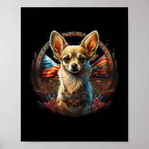 Poster Chihuahua Ucrânia Paz E Amor Bandeira Ajuda Cão Su