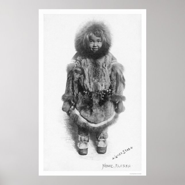 Póster Child In fur Nome Alaska 1920 (Frente)