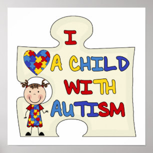 Póster Child WIth Autism Brunette Girl 2