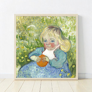 Poster Child With Orange by Vincent Van Gogh