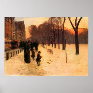 Póster Childe Hassam - Boston no crepúsculo diário