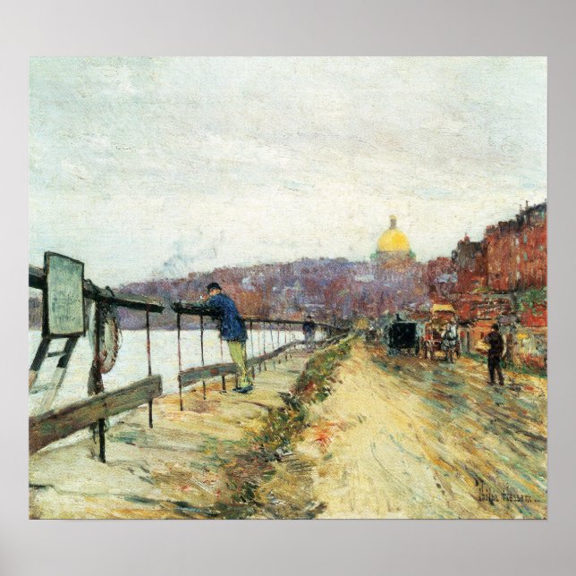 Poster Childe Hassam - Charles River und Beacon Hill (Frente)