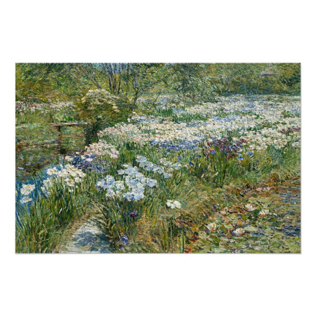 Póster Childe Hassam - Jardim d'Água (Frente)