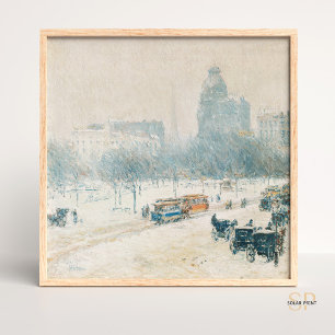 Poster Childe Hassam Winter em Union Square Painting Art
