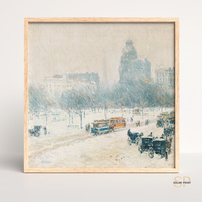 Poster Childe Hassam Winter em Union Square Painting Art (Criador carregado)