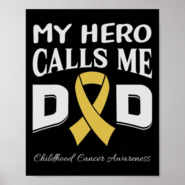 Poster Childhood Cancer Awareness Survivor Ribbon Men Dad (Frente)