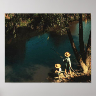 Poster Children Fishing on the Bayou Vintage