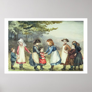 Póster Children's Games, c.1880 (w/c on paper)