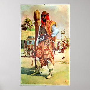 Poster Chile, Gauchos, homem de fantasia tradicional