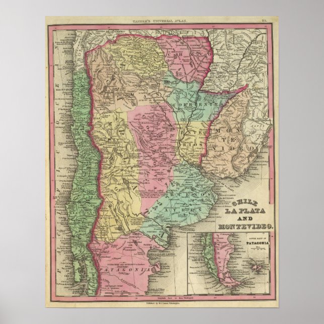 Poster Chile La Plata E Montevideo (Frente)