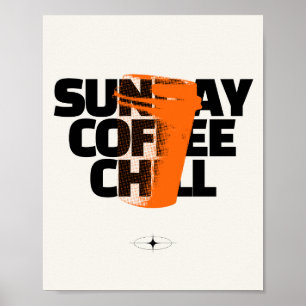 Poster Chill de Café de Domingo - Gráfico de Cota em Meia