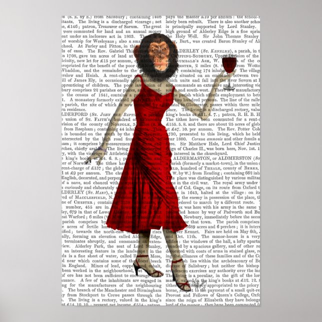 Póster Chimp Com Vinho (Frente)
