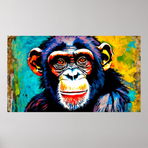 POSTER CHIMPANZÉ 2