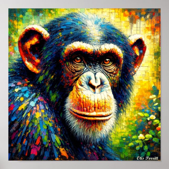 POSTER CHIMPANZÉ COMUM (Frente)