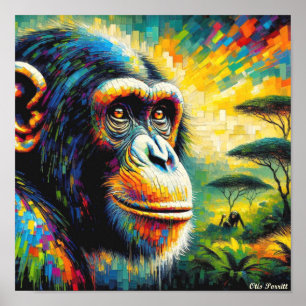 POSTER CHIMPANZÉ COMUM 4