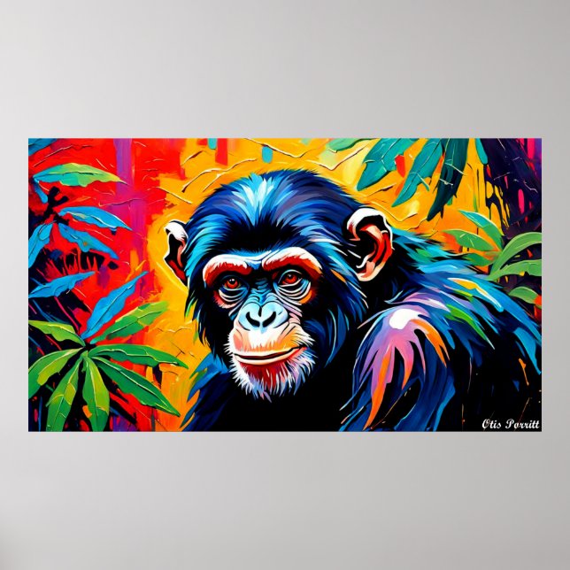 Poster Chimpanzé da África Ocidental (Frente)