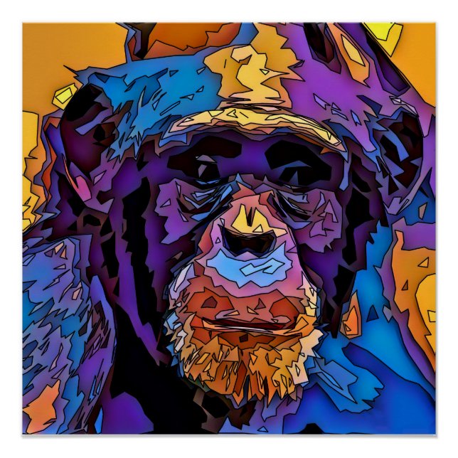 Póster Chimpanzé do mosaico (Frente)