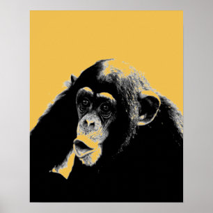 Póster Chimpanzé do pop art