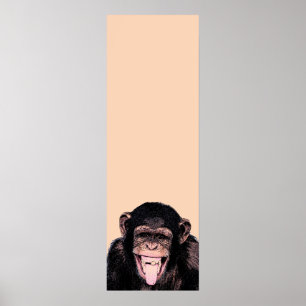 Póster Chimpanzé do pop art que cola a língua para fora