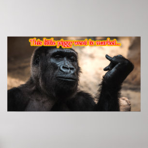 Poster Chimpanzé engraçado Memes do macaco do macaco co