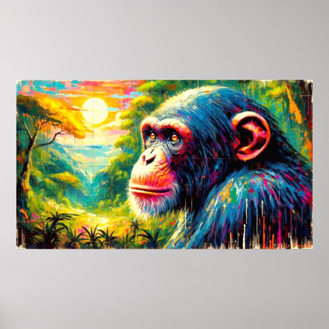 Poster Chimpanzé oriental 3 (Frente)