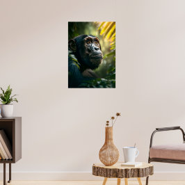 Poster Chimpanzé ponderado na selva