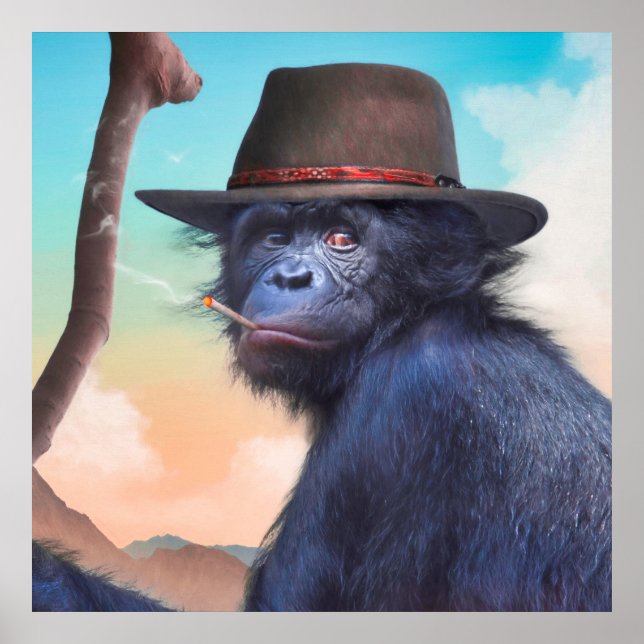 POSTER CHIMPANZEE MONKEY CHIMPIANNA JONES (Frente)