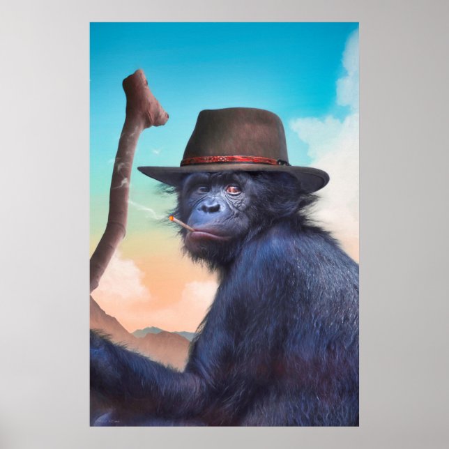POSTER CHIMPANZEE MONKEY CHIMPIANNA JONES (Frente)