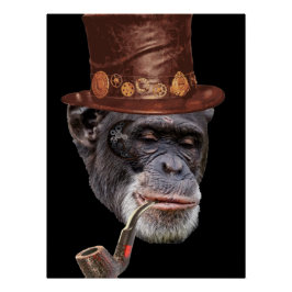 Póster Chimpanzee steampunk style