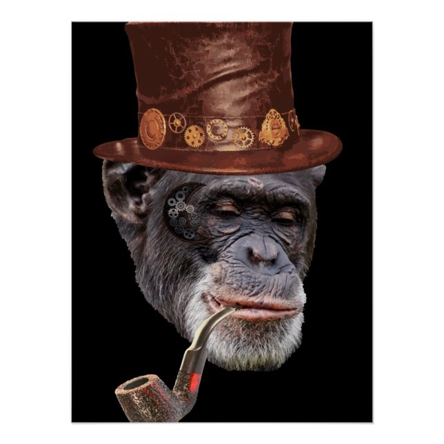 Póster Chimpanzee steampunk style (Frente)