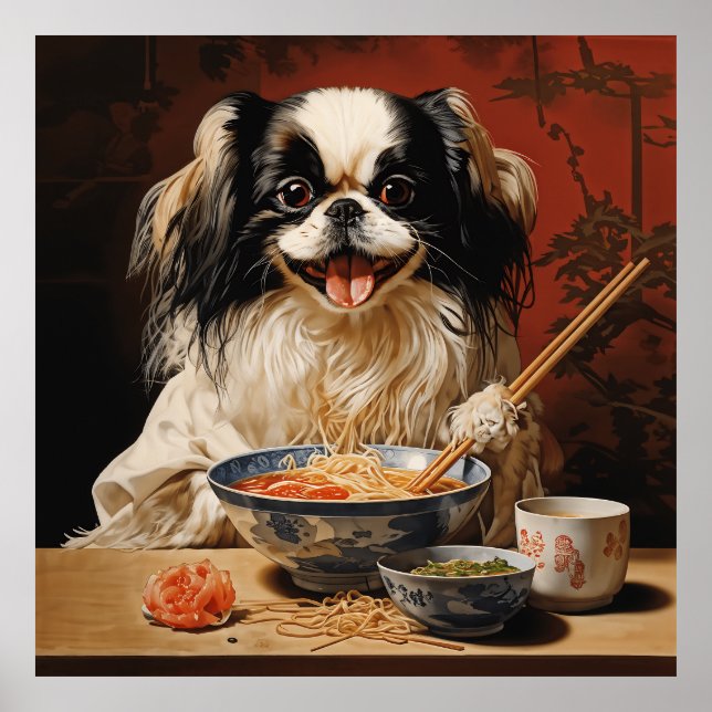 Poster Chin Eating Ramen Japonês (Frente)