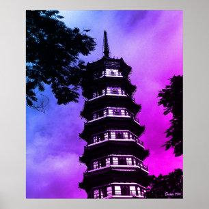 Poster China Antiga Cantão a pagoda florida