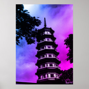Poster China Antiga Cantão a pagoda florida