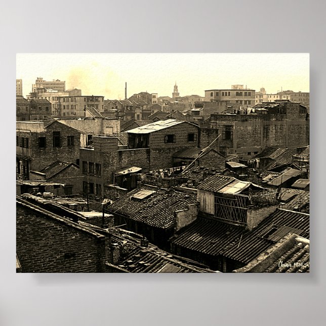 Poster China antiga cidade de Cantão (Frente)