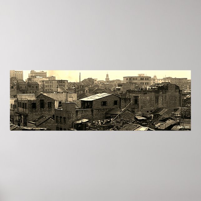Poster China antiga cidade de Canton (Frente)