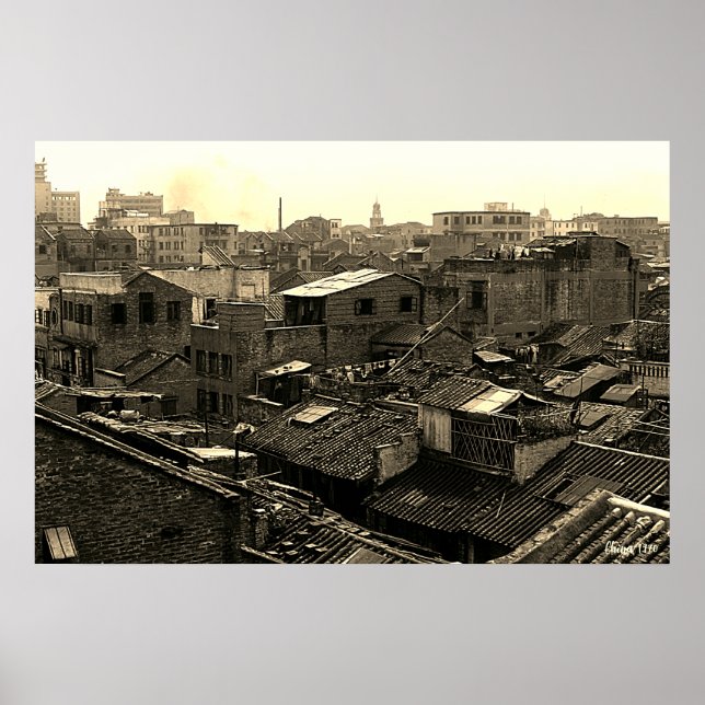 Poster China antiga cidade de Canton (Frente)